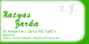 matyas zarka business card